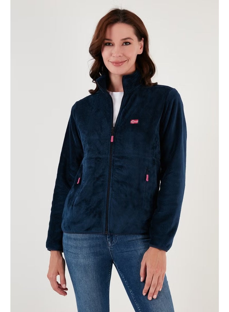 Lela Slim Fit Anti-Pilling Non-Pilling Soft Textured Zippered Fleece Cardigan Women's Cardigan 5907017 - Image 2